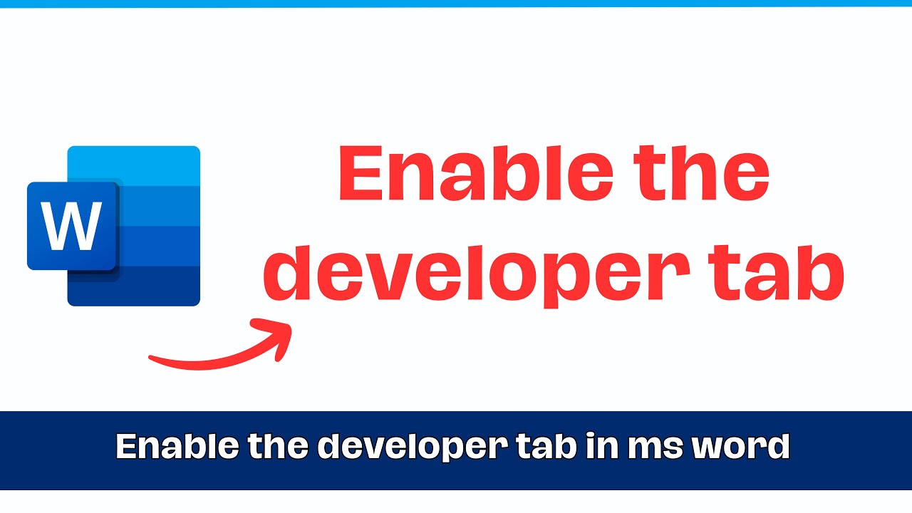 Enable the developer tab in ms word | How to enable ms word developer ...