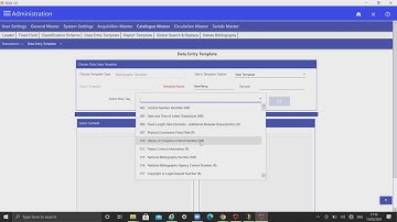 INFLIBNET SOUL 3.0 Administration ||Catalogue Master ||Data Entry Template