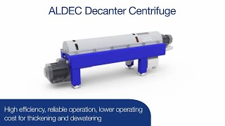 Decanter centrifuges for sludge thickening and dewatering (with voiceover)