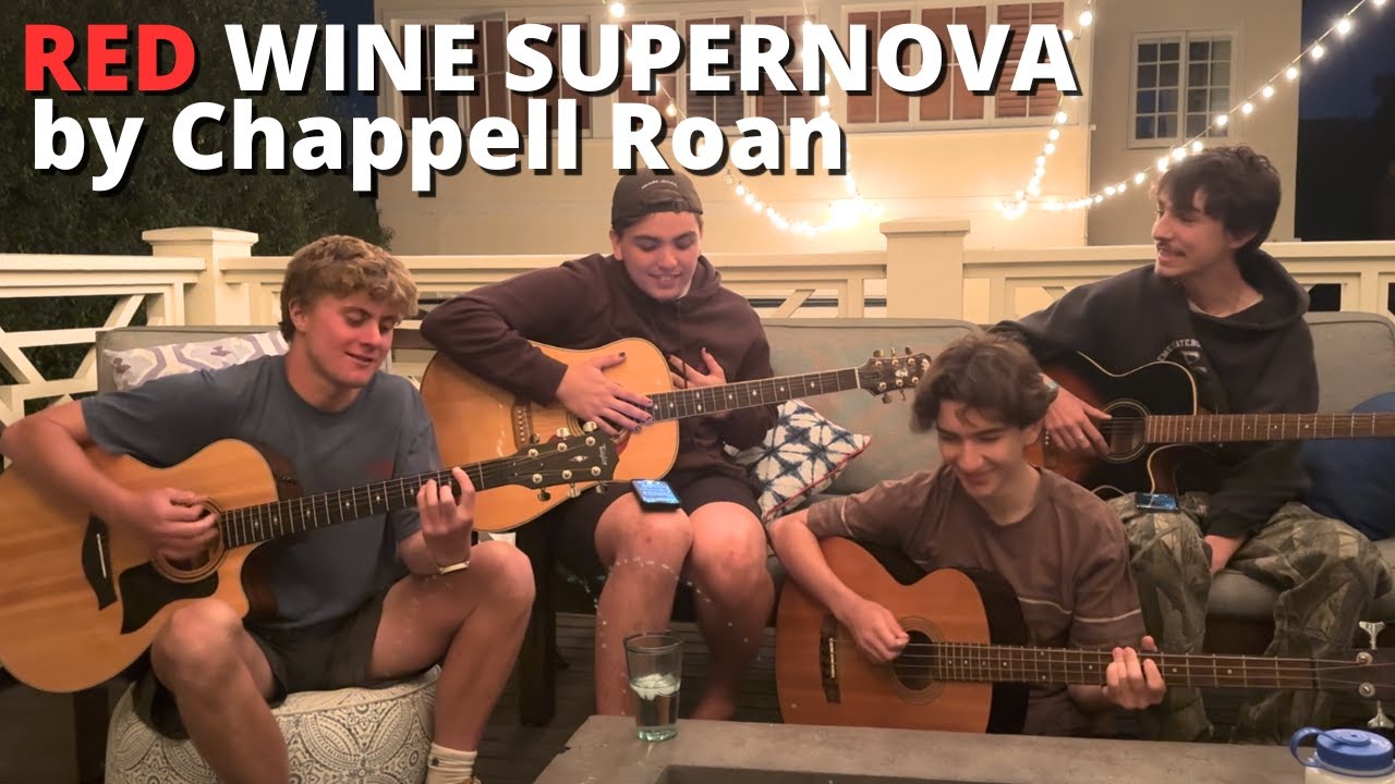 four boys cover red wine supernova by chappell roan--- corvine