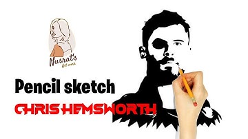 How to Draw Chris Hemsworth Face Sketch Easy | Thor : The ragnarok | Face art