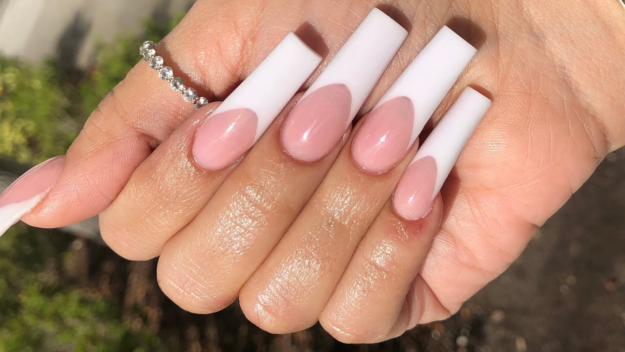 Classic Pink and White French Tip Nails - wide 2