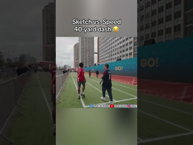 Sketch and Speed really did a 40-yard dash against each other 😂 (via IShowSpeed)