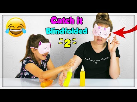 CATCH IT BLINDFOLDED SLIME CHALLENGE !