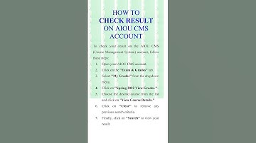 HOW TO CHECK RESULT ON AIOU CMS ACCOUNT