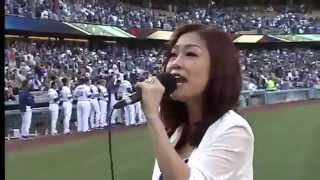 [무반주] Lena Park(박정현) - US National Anthem(미국국가) & 애국가 @2012 LA Dodgers vs Chicago Cubs 메이저리그 NO리버브