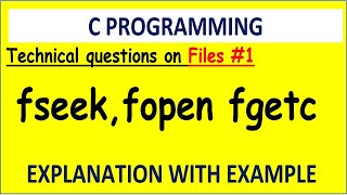#1 C FILES IN COMPETITIVE EXAMS | fopen | fseek | fgetc
