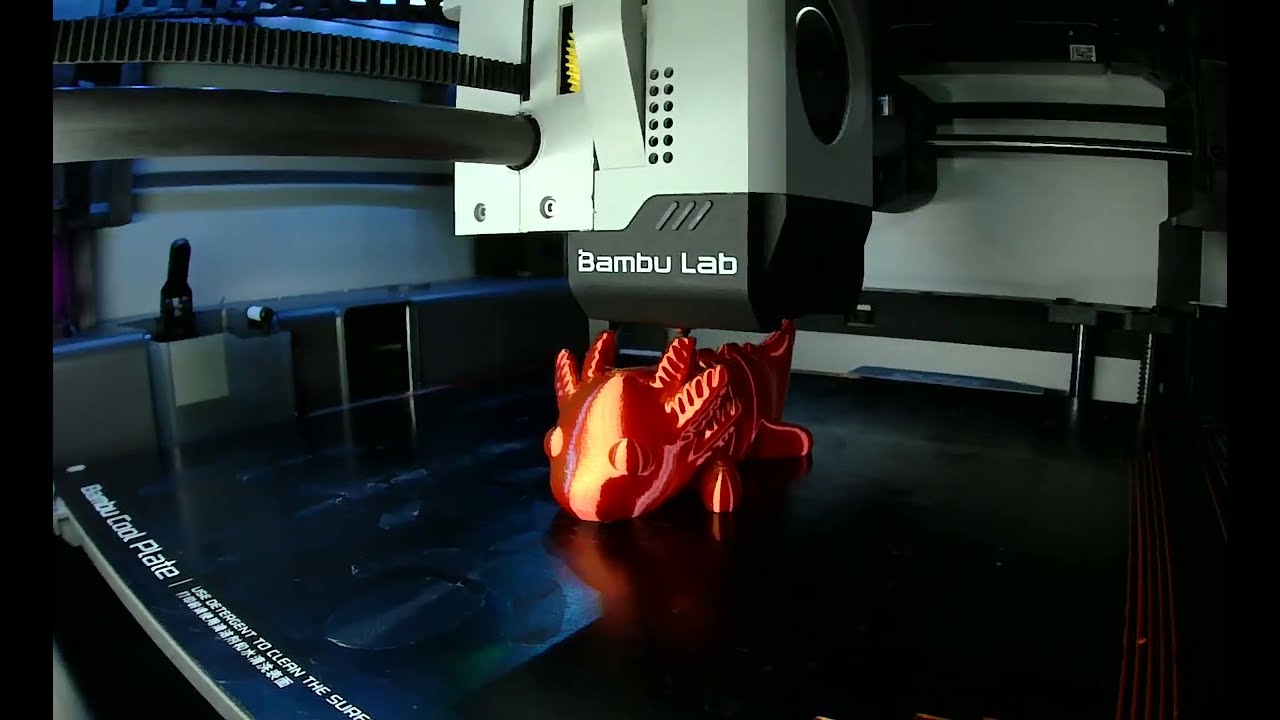 Zou3D design articulated baby axolotl - 3D print timelapse on Bambu x1 carbon