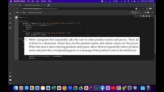 Problem-Based Programming 1 - Python Dictionary
