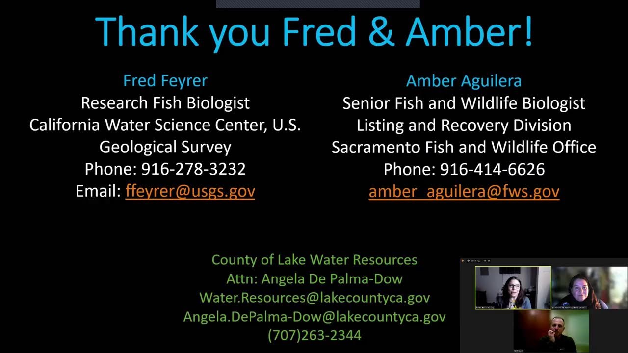 Water Resources Department learn about current conditions of the Clear Lake Hitch