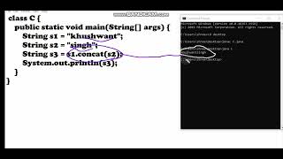 Concatenating Strings in Java |String class Methods in Java  |khushwant singh