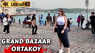 ISTANBUL TURKEY ORTAKOY GRAND BAZAAR CITY CENTER MARKET SHOPPING 4K WALKING TOUR 2024