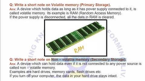 memory (Volatile and non-volatile)