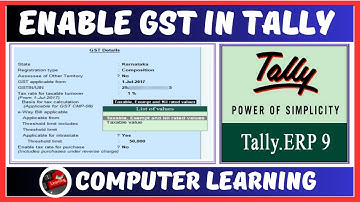 How To Activate GST in Tally ERP in Hindi |  Tally me gst ko Activate Kaise Kare
