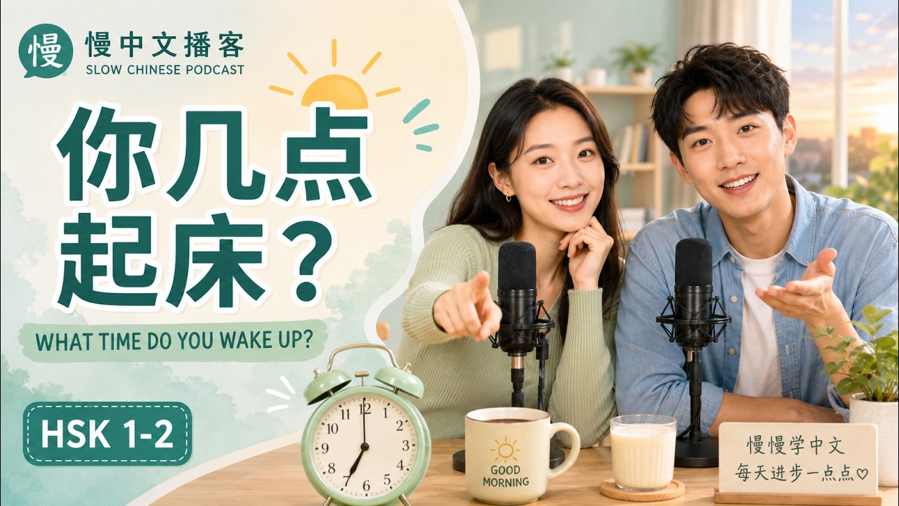 HSK 1–2 | 你每天几点起床？| Morning Routine in Slow Chinese | S… — Transcript