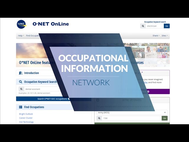 O*NET Program Overview class=