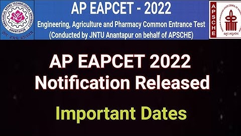 AP EAPCET 2022 Notification #apeapcet2022 #sampathinformation