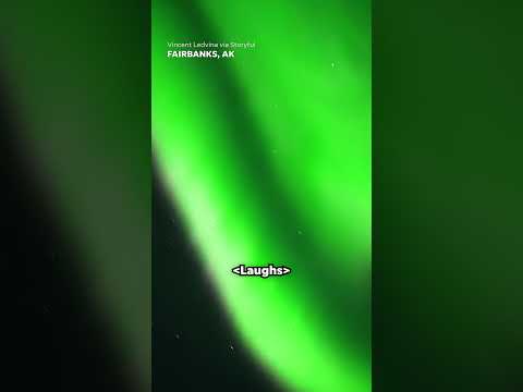 Green aurora in Alaska sky makes snow below glow like it's 'radioactive' #Shorts