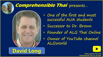 Interview with David Long about ALG method, AUA school, and ALG Thai Online school