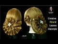 Creative Round  Leaves Hairstyle Tutorial 2020 Raja jafri Hair Design Academy Delhi