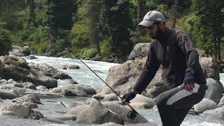 Fly Fishing for trout at Pahalgam kashmir