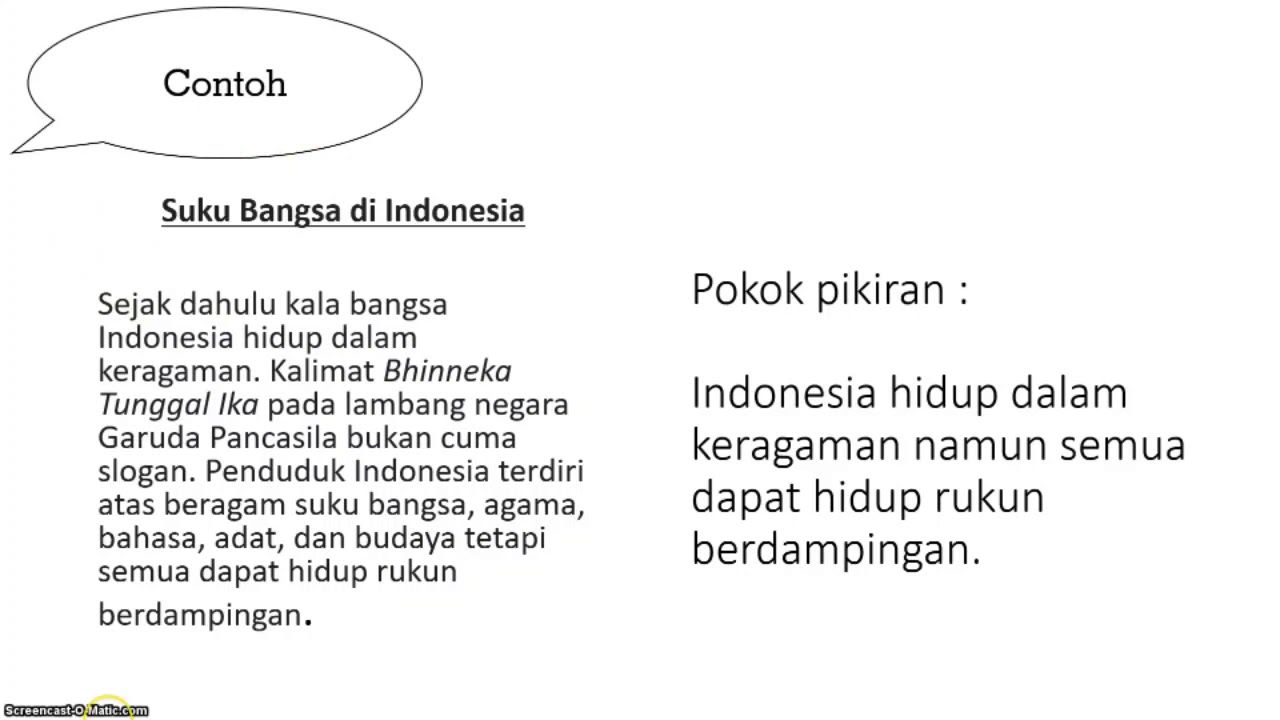 BAHASA INDONESIA KELAS 4 TEMA 7 SUBTEMA 1  Pokok Pikiran dan Kata