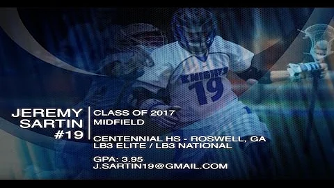 Jeremy Sartin #19 Lacrosse Recruiting Reel