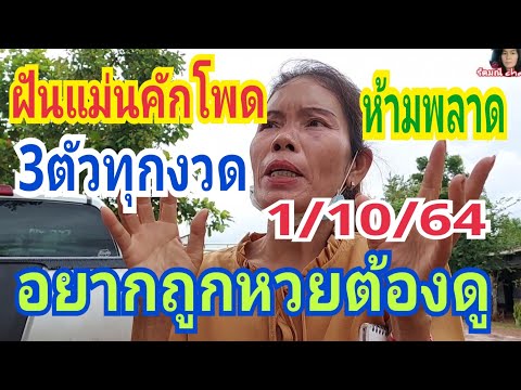 ห้ามพลาด ฝันแม่นคักโพด 3 ตัว ทุกงวด งวดนี้ได้อีก อยากถูกหวยต้องดู 1/10/64