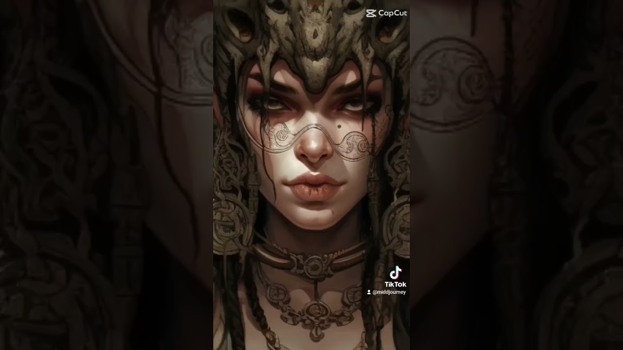 AI-generated image number 6Prompt : **satyr woman, prominent ram horns, tribal, pirate, eyepatch, p