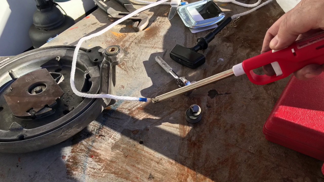 Change Evinrude Pull Rope - YouTube