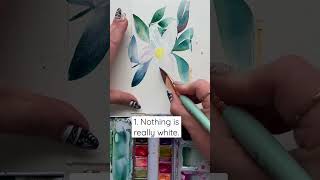 This is why you shouldn’t be scared of painting white flowers☑️ #watercolorforbeginners #watercolor