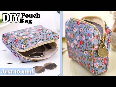 DIY CUTE ZIPPER COINS POUCH BAG TUTORIAL // Purse Woman or Kids You Can Easy Sew Yourself