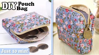Very easy diy pouch bag tutorial for keeping coins or credit cards.
all you need - is about few min and little sheet of fabric. ✂
materials to make ...