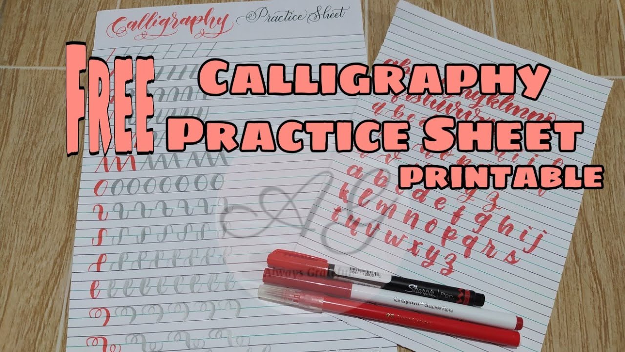 FREE CALLIGRAPHY PRACTICE SHEET PRINTABLE