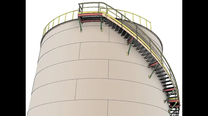 3D modeling and detail of a storage tank with fixed roof in a live demo