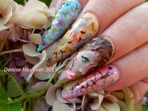 NAILS USING NAPKINS ---GEL TUTORIAL --- Mermaids or Fairies ? - YouTube