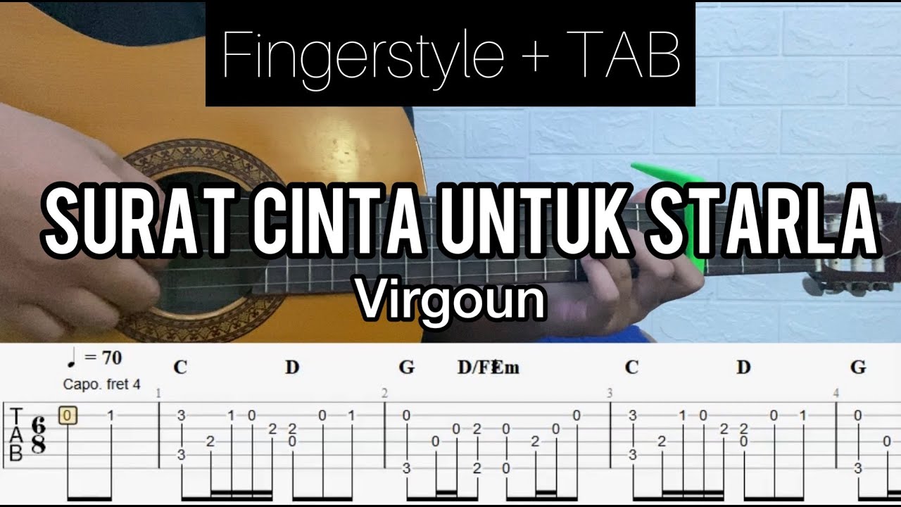 Virgoun Surat Cinta Untuk Starla Fingerstyle Guitar (TABLATURE
