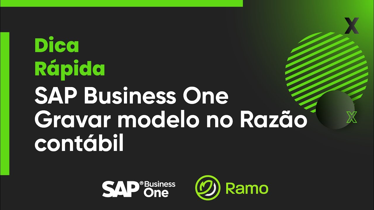 Modelo Razão SAP Business One Gravar modelo no Razão contábil - YouTube