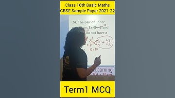 CBSE Sample Paper 2021-22 | Class 10th Basic Maths Term1 MCQ #24