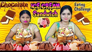 Icecream sandwich eating challenge | chocolate food