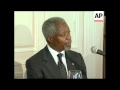 U.N. Secretary-General Kofi Annan gives speech during official visit