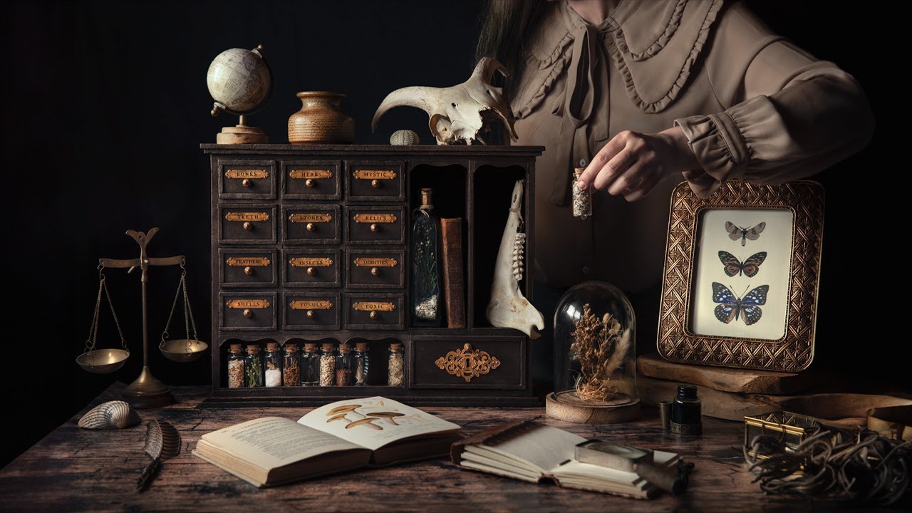 J'ai créé un cabinet de curiosité pour un shooting photo