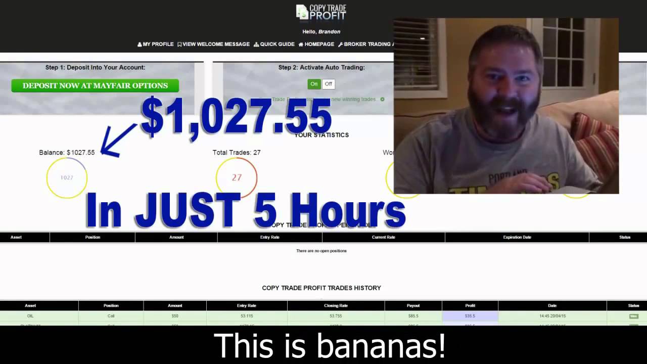 Copy Trade Profit Review - Automated Binary Trading System