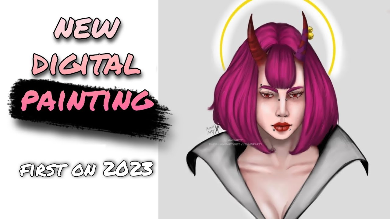 digital painting process / first painting on 2023 - YouTube