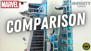 LEGO® Marvel Infinity Saga Avengers Tower Comparison! 2015 MOC vs. 2023 D2C
