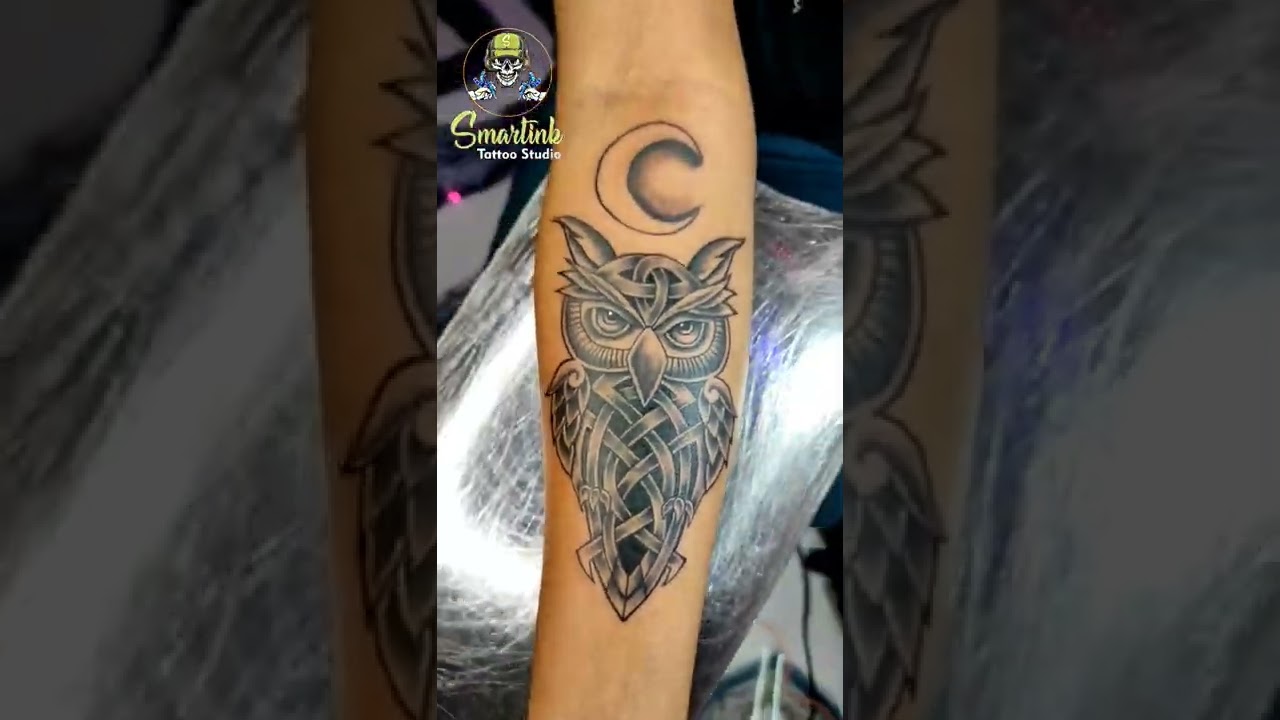 Owl Tattoo|| Polynesian Owl Tattoo|| Smart Ink Tattoo Studio || 