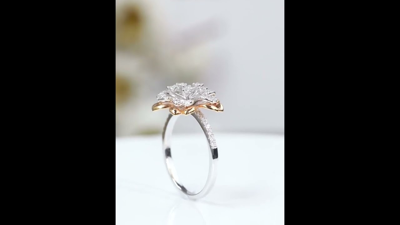 Diamond Sakura Flower Statement Ring | HX Jewelry