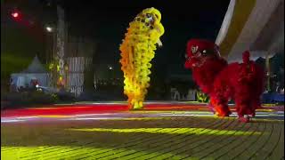 Seni tari barongsai naga Banten bersama.  Acara Festival Budaya Surosowan Banten
