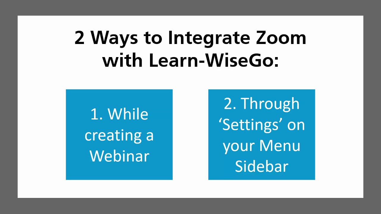 How Do I Use Zoom to Organize inars Through LearnWiseGo? YouTube