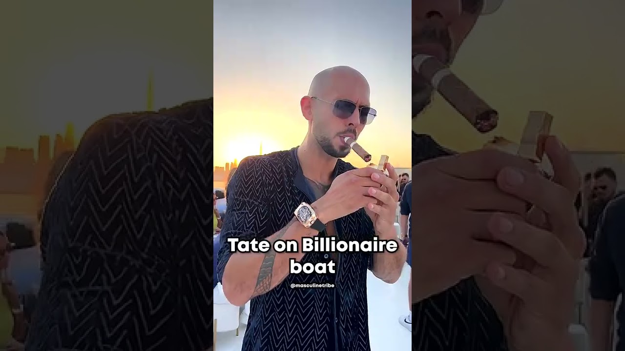Tate vibing on BILLIONAIRE boat 